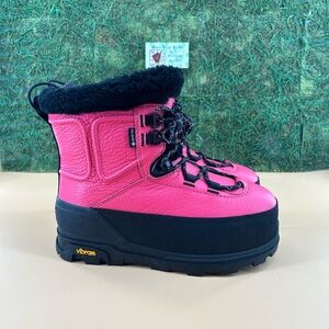 UGG SHASTA BOOT MID PINK GLOW LEATHER WOOL Unisex
